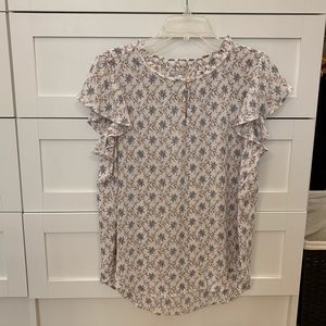 Ann Taylor LOFT Flutter Sleeve Blouse